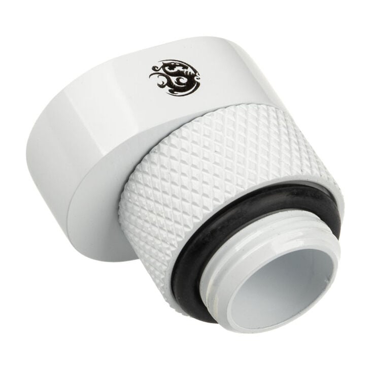 Bitspower X-Cross Adapter G1/4 inch Male to G1/4 inch Female - 5mm Offset, White image number 1