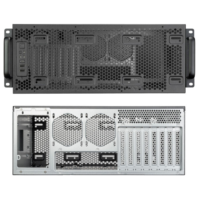 SilverStone RM4A Server-Geh&auml;use, 4HE Rackmount, SSI-EEB, Mesh - dunkelgrau image number 7