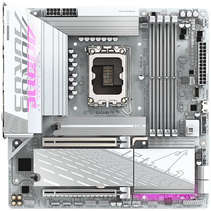 GIGABYTE B860M Aorus Elite WiFi6E ICE Motherboard, Socket 1851, Intel B860, mATX, DDR5 image number 2