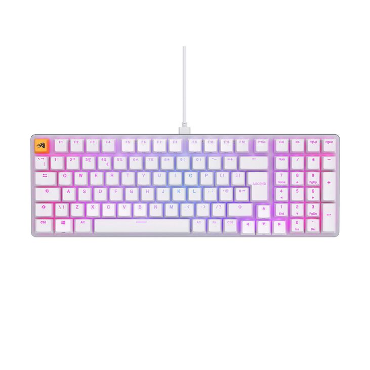 Glorious GMMK 2 Full-Size Gaming Keyboard - Fox Switches, UK Layout, White image number 0