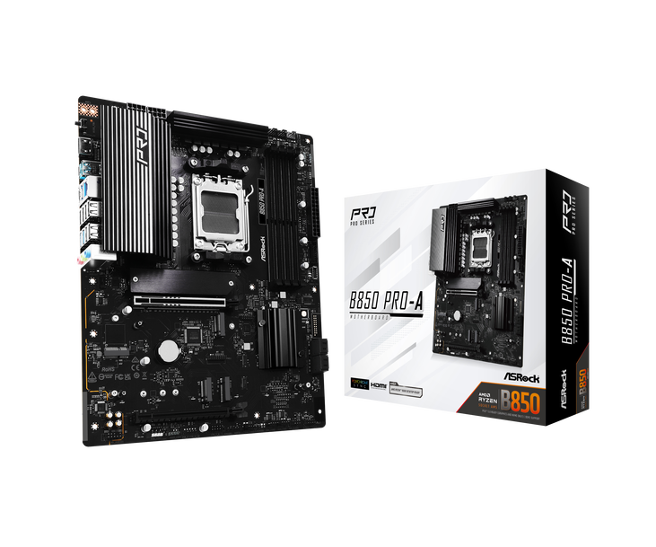 ASROCK B850 Pro-A Mainboard, Sockel AM5, AMD B850, ATX, DDR5 image number 0