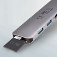 AXAGON HMC-5 USB-C-Hub, 2x USB-A, HDMI, 2x USB-C 3.2 Gen 1, 1x SD, 1x microSD, silber image number null