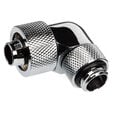 Alphacool Eiszapfen Connector 90 Degree G1/4 Inch Female Thread to 16/10mm - Rotatable, chrome silver image number null