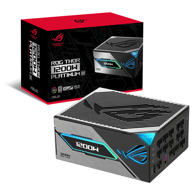ASUS ROG Thor Platinum III, 80 PLUS Platinum Netzteil, modular, ATX 3.1, PCIe 5.1 - 1.200 Watt image number 0