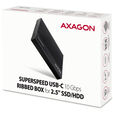 AXAGON EE25-GTR USB-C 3.2 Gen 2 - SATA 6G, 2.5" external hard drive enclosure, grooved - black image number null
