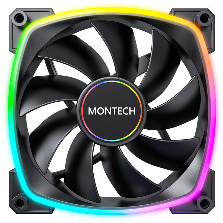 Montech AX140 PWM ARGB Fan - 140mm, black image number 1