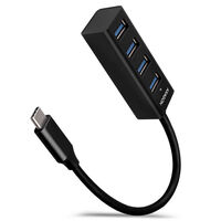 AXAGON HUE-M1C Superspeed USB-C Mini Hub, 4x USB 3.0 - 20cm, black