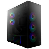 ARCTIC Xtender PC Case, Midi-Tower, E-ATX, RGB, Tempered Glass &ndash; includes vertical GPU mount & riser cable, black