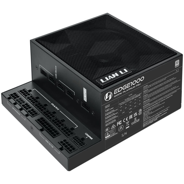 Lian Li EDGE EG1000 80 PLUS Platinum Netzteil, PCIe 5.1, ATX 3.1 - 1000 Watt, schwarz image number 2