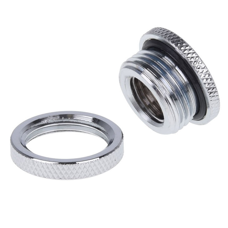 Alphacool HF glass fitting, short version, G1/4 - Chrome image number 1