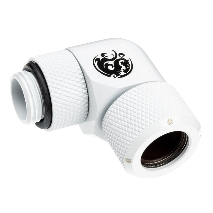 Bitspower Advanced Multi-Link Adapter Connection 90 Degrees G1/4 Inch Male Thread to 12mm OD Hard Tube - Rotatable. image number 0
