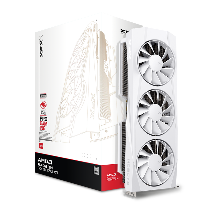 XFX Quicksilver Radeon RX 9070 XT White Gaming Edition Grafikkarte, 16384 MB GDDR6 image number 0