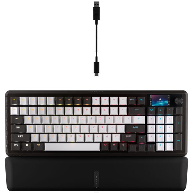 Corsair VANGUARD 96 Gaming-Tastatur, mechanisch, RGB, 8.000 Hz - MLX Plasma Switches, ISO (DE), schwarz/wei&szlig; image number 2