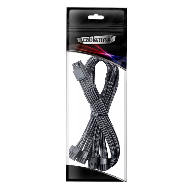 CableMod C-Series Pro ModMesh 12V-2x6-Kabel, Sleeved, 16-Pin zu 4x 8-Pin, f&uuml;r Corsair Type 4 und 3 PSUs - carbon, 60cm image number 2
