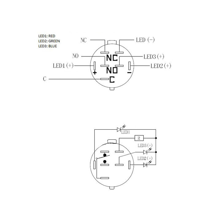 DimasTech Vandalism switch/button 22mm, Blackline Dot - RGB image number 4