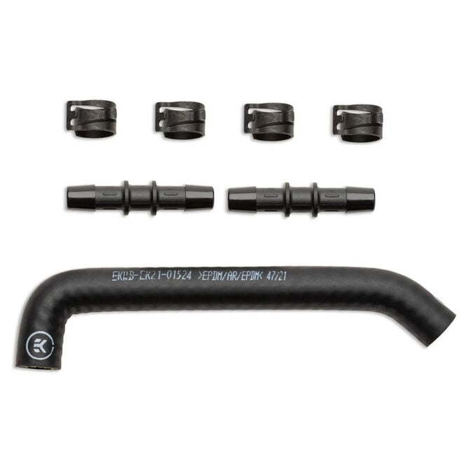 EK Water Blocks EK-Pro Tubing 17/10mm, Reinforced, EPDM, Preformed 45&deg;/90&deg; - black image number 4