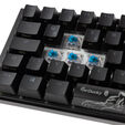 Ducky One 3 Classic Black/White Mini Gaming Keyboard, RGB LED - MX-Blue image number null