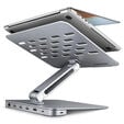 AXAGON HMC-STND Stand for Laptops and Tablets, USB-C Hub - silver image number null
