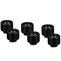 Thermal Grizzly DeltaMate Kompressions-Fitting, Messing, G1/4&rdquo;-Gewinde - schwarz, ST13, 6er-Pack