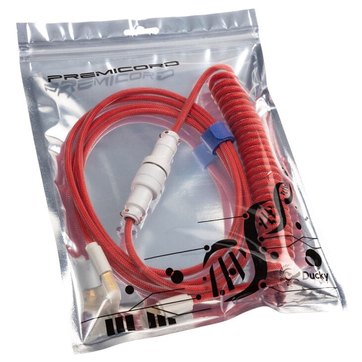 Ducky Premicord Apple Red Spiral Cable, USB Type C to Type A - 1.8m image number 5