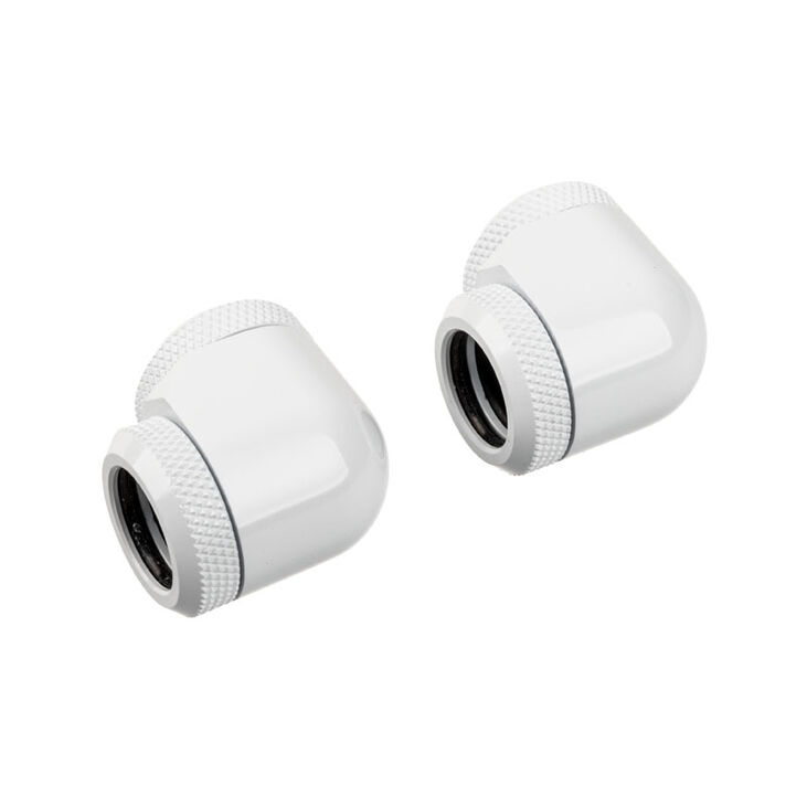 Corsair Hydro X Series XF Hardline Adapter 90 Grad 14mm AD auf 14mm AD Hardtube - 2er Pack, weiß image number 1