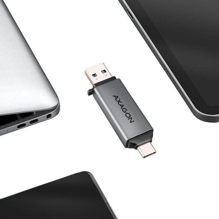 AXAGON CRE-DAC External USB 3.2 Gen1 Type-C+Type-A 2-slot SD/microSD image number 3