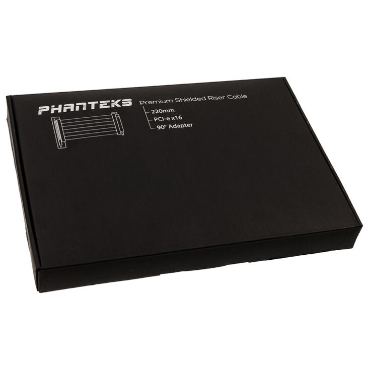 PHANTEKS PCIe x16 Riser Flachband-Kabel, 90 Grad, 22cm - schwarz image number 3