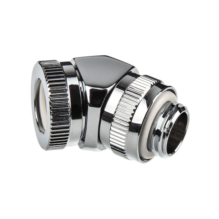 PHANTEKS Glacier Rotary Anschluss 45 Grad G1/4 Zoll AG auf 12mm AD Hardtube - drehbar, chrome silber image number 1