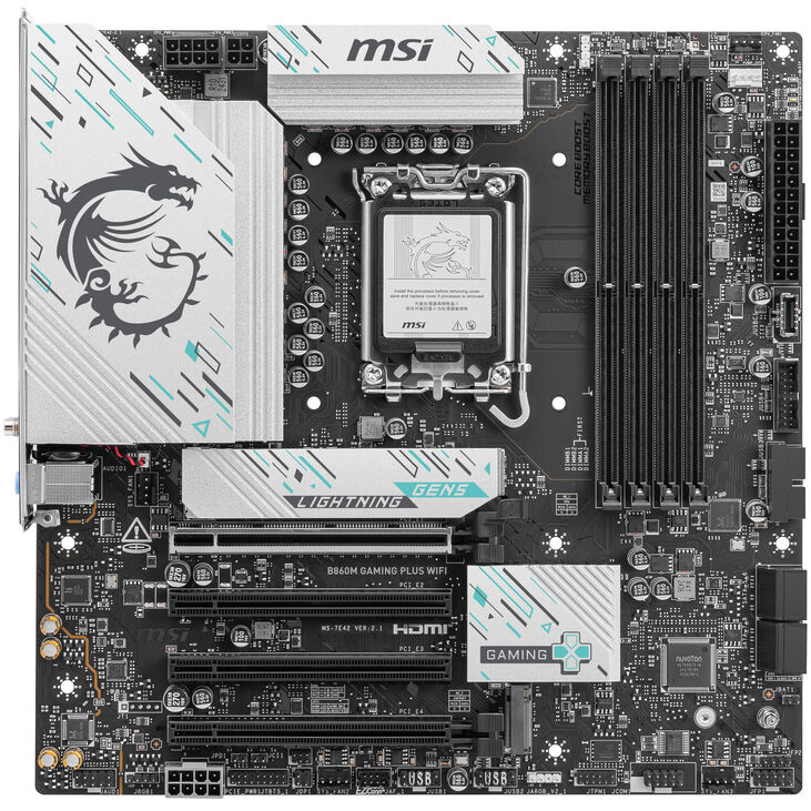 MSI B860M Gaming Plus WiFi Mainboard, Sockel LGA 1851, Intel B860, mATX, DDR5 image number 2