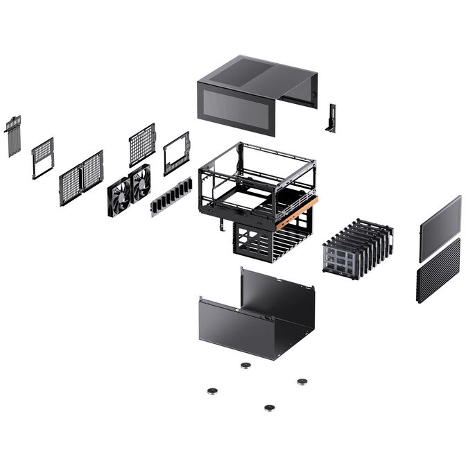 Jonsbo N6 NAS Case, Cube Case, mATX, Steel/Mesh - Black image number 12