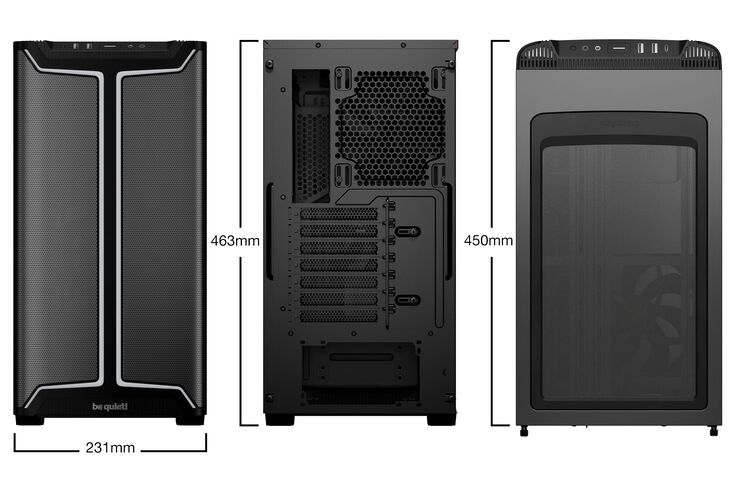 be quiet! Pure Base 501 DX PC-Gehäuse, Midi-Tower, ATX, ARGB, Tempered Glass - schwarz image number 1