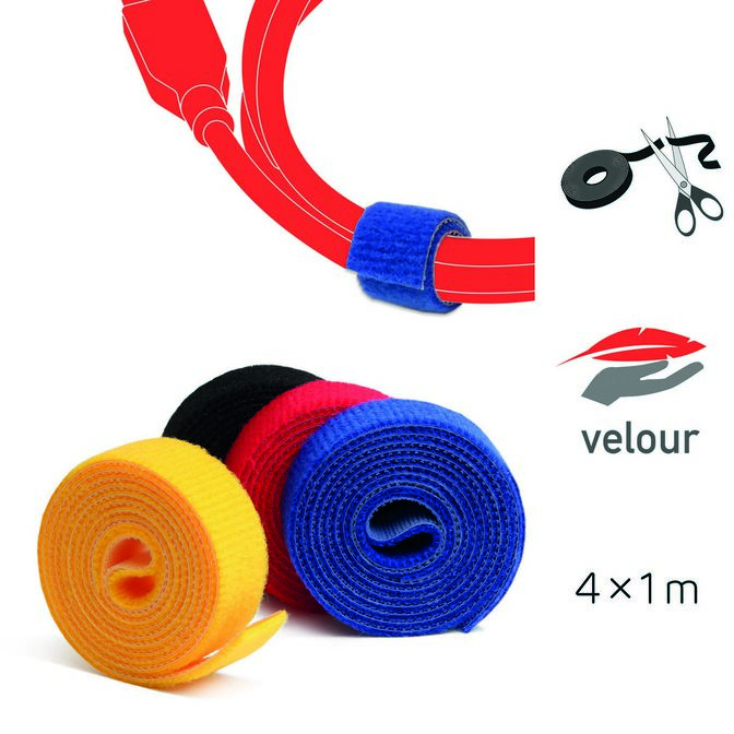 LABEL THE CABLE doppelseitige Klettband-Rolle, 4x 1m - bunt gemischt image number 4