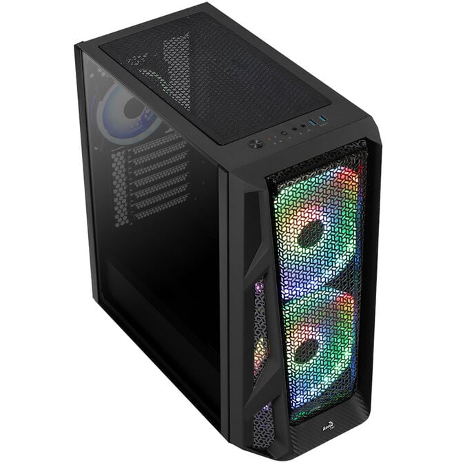 Aerocool AirHawk Duo Midi-Tower, Tempered Glass - schwarz image number 1