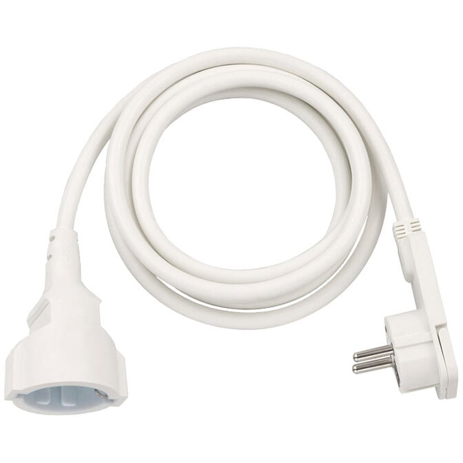 Brennenstuhl Verl&auml;ngerungskabel mit Winkel-Flachstecker, 3m - wei&szlig; image number 0