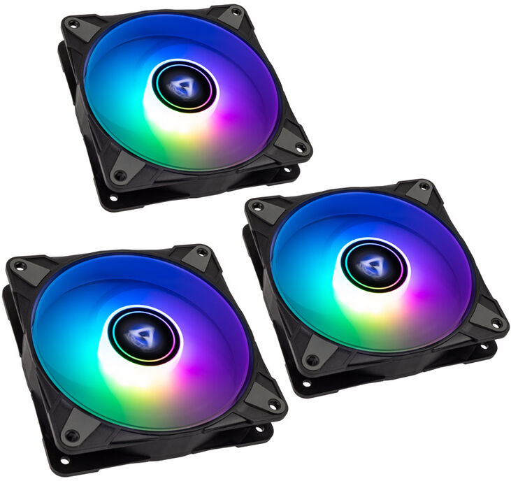 Arctic P12 PWM PST A-RGB 0db Lüfter, schwarz - 120mm, 3er Pack image number 0