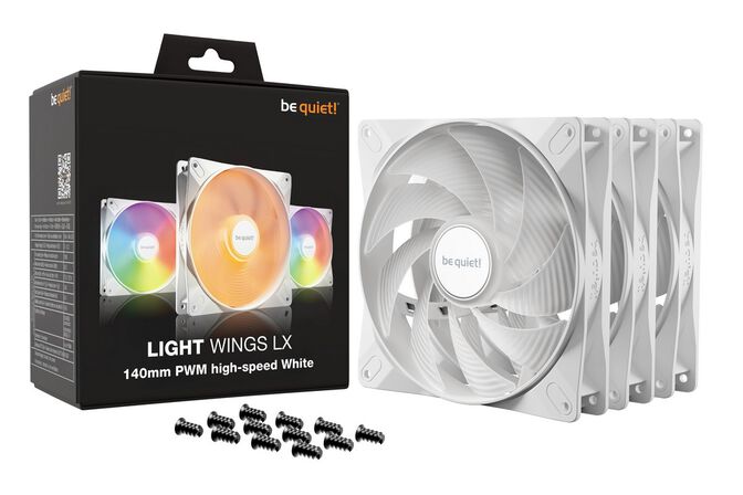 be quiet! Light Wings LX ARGB PWM High Speed Fan, Triple Pack - 140mm, white image number 4