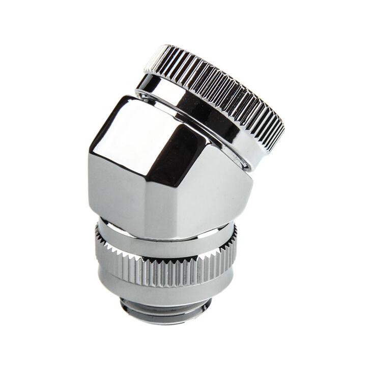 PHANTEKS Glacier Rotary Anschluss 45 Grad G1/4 Zoll AG auf 12mm AD Hardtube - drehbar, chrome silber image number 0