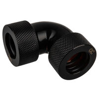 Alphacool HT Adapter 90 Degree 16mm OD to 16mm OD Hardtube - knurled, black