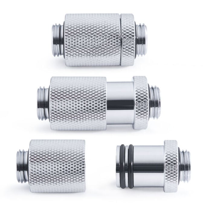 Alphacool ES D-Plug 25.5-40.5mm, G1/4 male thread to G1/4 male thread - chrome image number 2