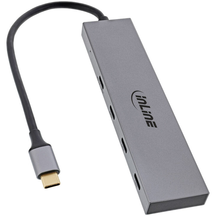 InLine USB-C Hub, USB 3.2, 4x USB Type-C image number 1