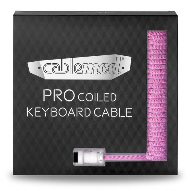 CableMod PRO Coiled Keyboard Cable USB-C to USB Type A, Strawberry Cream - 150cm image number 4