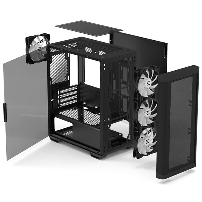 Zalman M4 PC-Geh&auml;use, Mini-Tower, mATX, RGB, Tempered Glass - schwarz image number 5