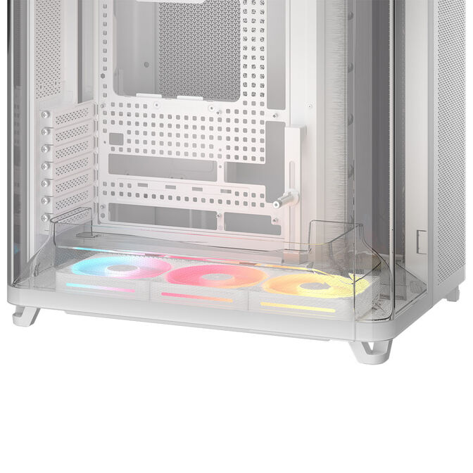 Corsair AIR 5400 LX-R LINK PC Case, Mid Tower, Tempered Glass, RGB - includes 3x 120mm Fans, white image number 9