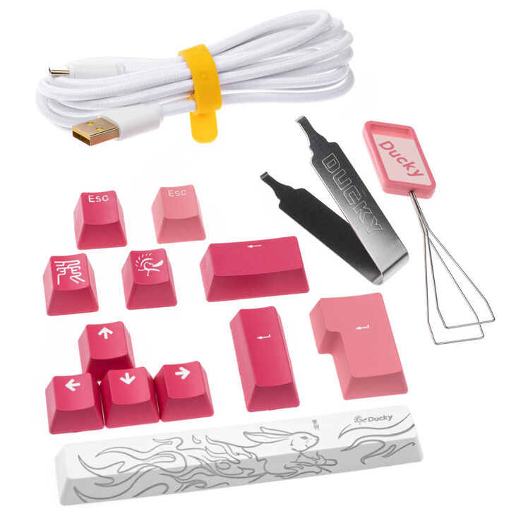 Ducky One 3 Gossamer Pink Gaming Tastatur - MX-Black Clear Top image number 8