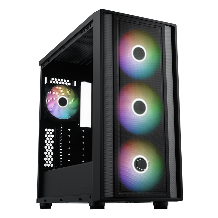 Cooler Master MasterBox 600 ARGB PC-Gehäuse, Midi-Tower, E-ATX, RGB, Tempered Glass - schwarz image number 5