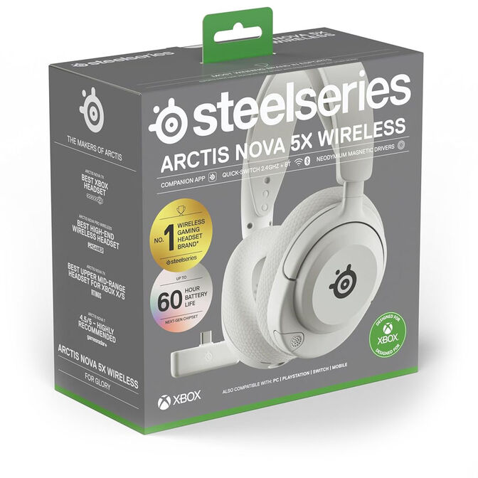 SteelSeries Arctis Nova 5X Wireless Gaming Headset, wei&szlig; image number 4