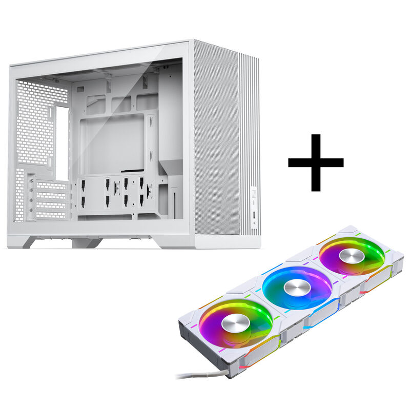 Phanteks XT M3 PC-Gehäuse, Mini-Gehäuse + D30 PWM Regular Airflow D-RGB Lüfter, 3er Pack, weiß
