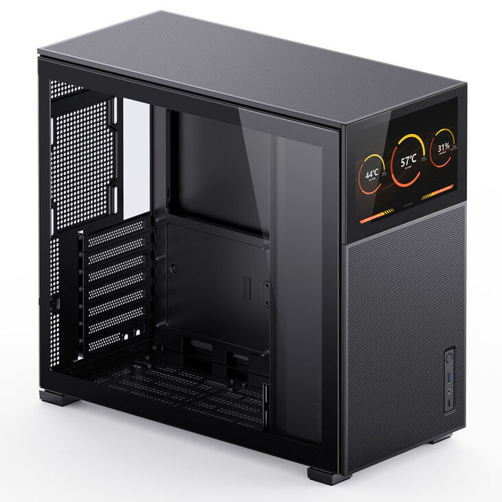 Jonsbo D41 MESH Screen ATX Gehäuse, Tempered Glass - schwarz image number 1
