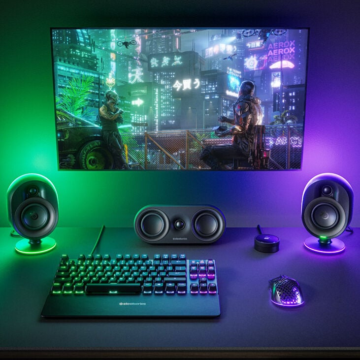 SteelSeries Arena 9 Gaming Speakers, Surround Sound, RGB Lighting - Black image number 6
