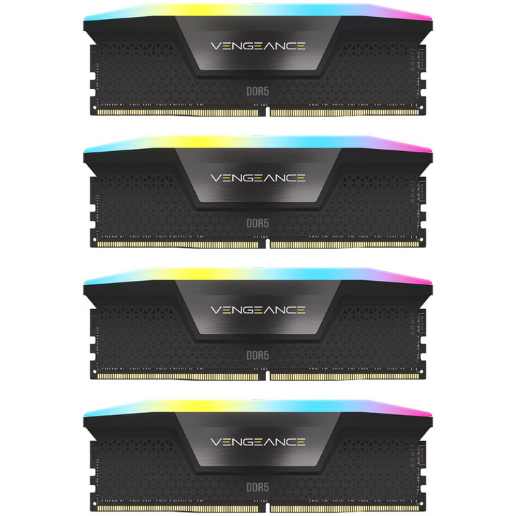 Corsair Vengeance RGB DDR5-6400 RAM, CL32, XMP - 64 GB Quad-Kit, black image number 2